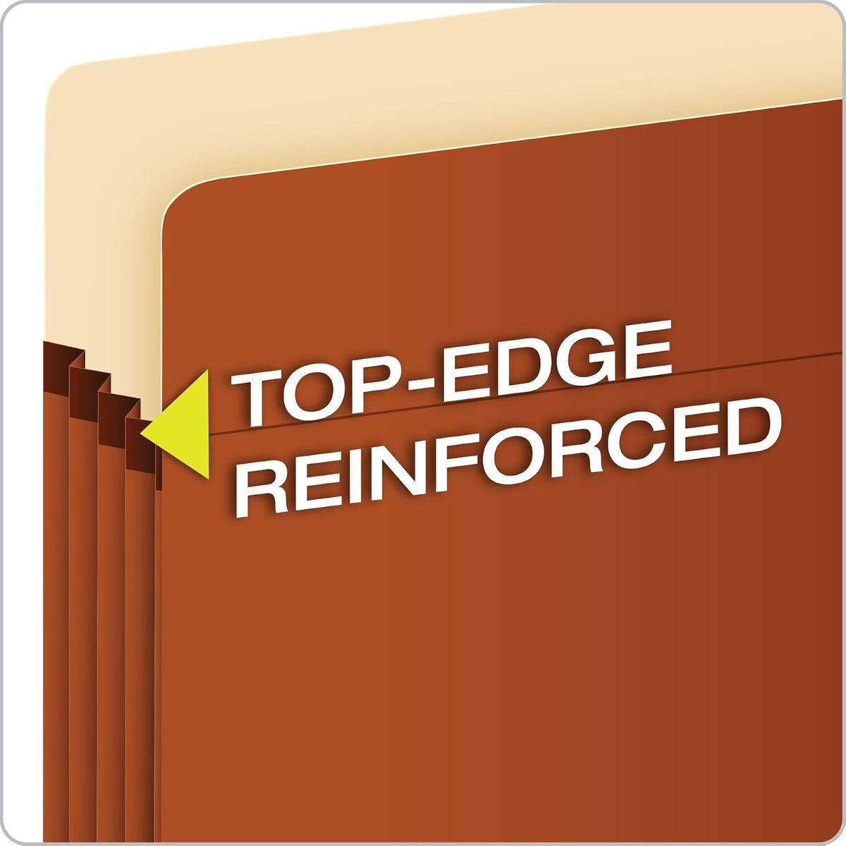 Expanding File Pockets, File Organizers for School, Home or Office, Letter Size, Redrope, 3.5" Expansion, Reinforced