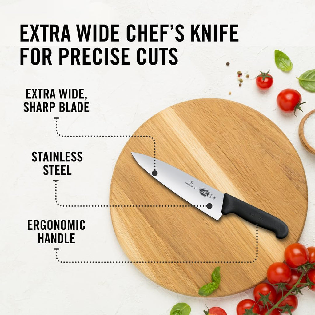 Fibrox Pro 8 Inch Chef’s Knife, Dishwasher Safe, Black