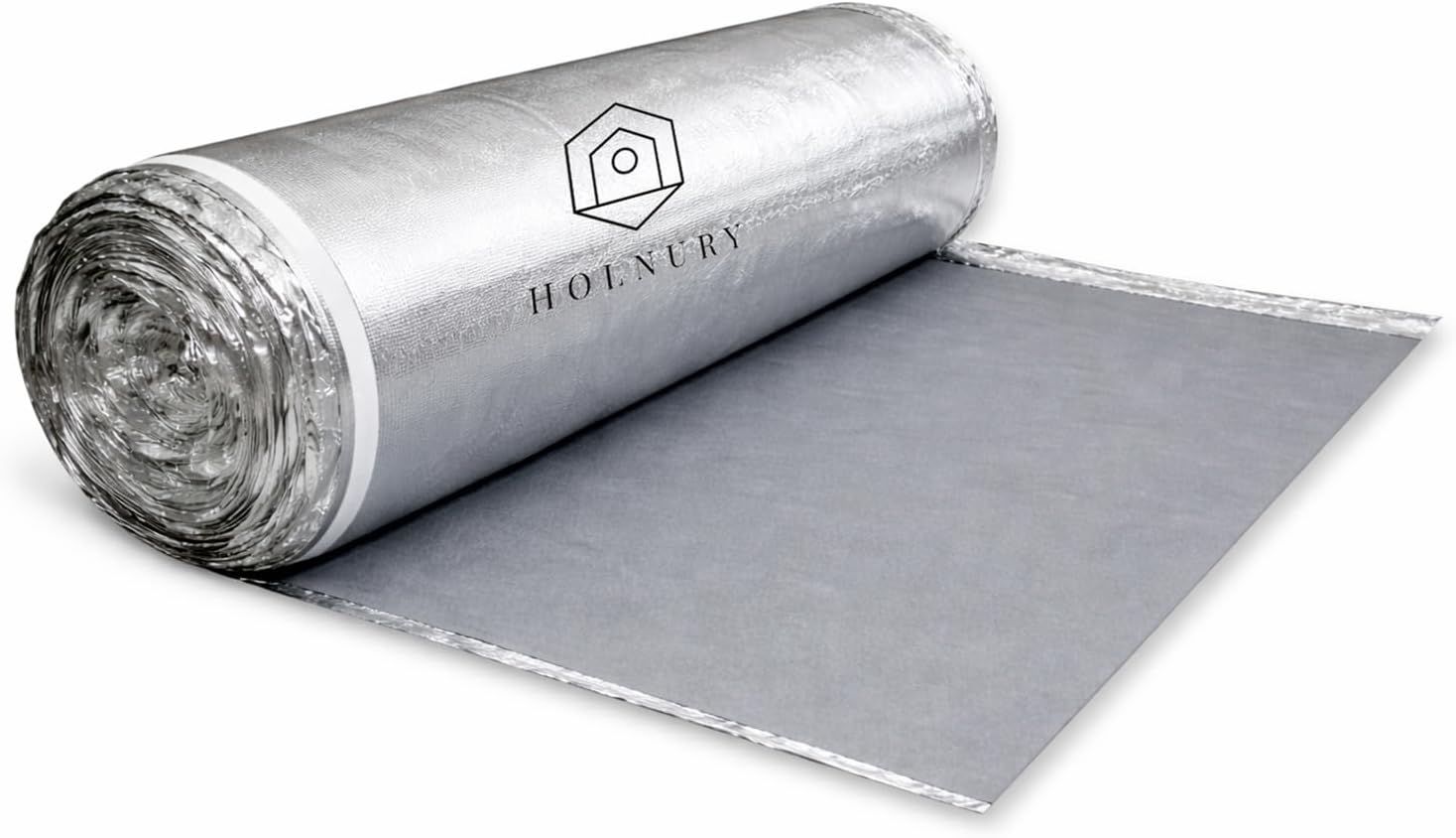3-in-1 Acoustic Premium Floor Underlayment - 200 sqft Roll - 3mm Thick EVA with Silver Foil Vapor Barrier - Moisture