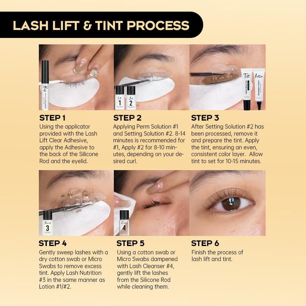 Lash Lift and Black Color Kit Brow Lamination Kit Black Eyelash & Eyebrow Set Eyelash Perm Kit With Detail