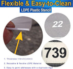 Curb Stencil Kit 0-9 Address Number Stencil Reusable Low Density Polyethylene (LDPE) Plastic - 8 inch Alphabet Kit