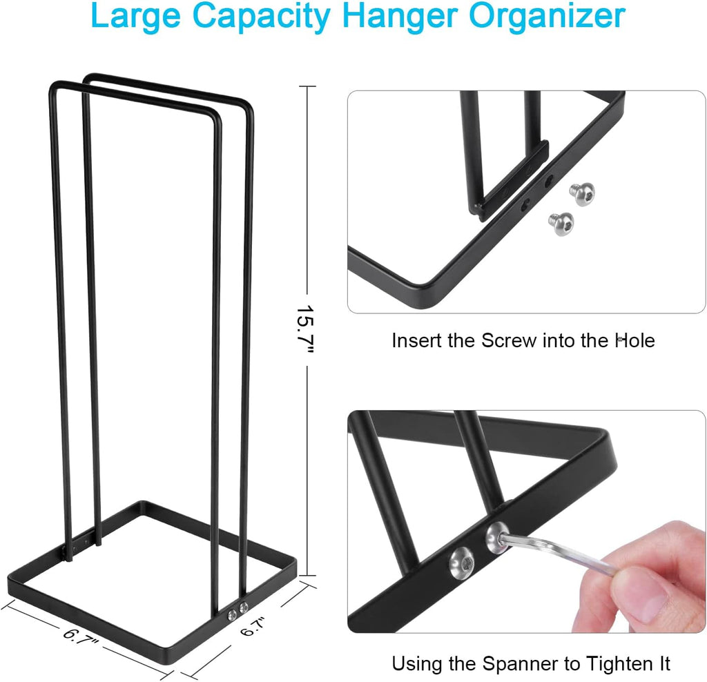 Hanger Organizer Stacker,Storage Rack Holds up to 58 Velvet Hangers for Closet & Laundry Room,Portable Hanger Holder