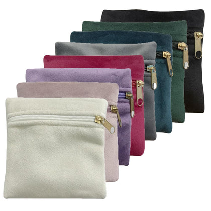 8pcs Small Velvet Jewelry Pouches with Zipper Gift Bags for Bracelet Necklace,Ring,Earrings,Earphone,Wedding Favors