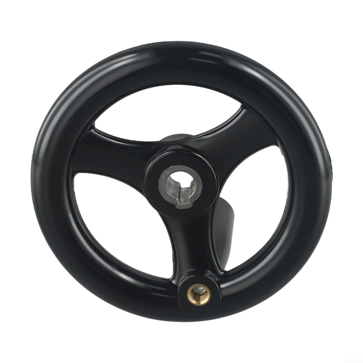 6 Inch Spoke Hand Wheel with Revolving Handle for Lathe Milling Machine - 3/4 Bore Plastic Crank(12x100mm)