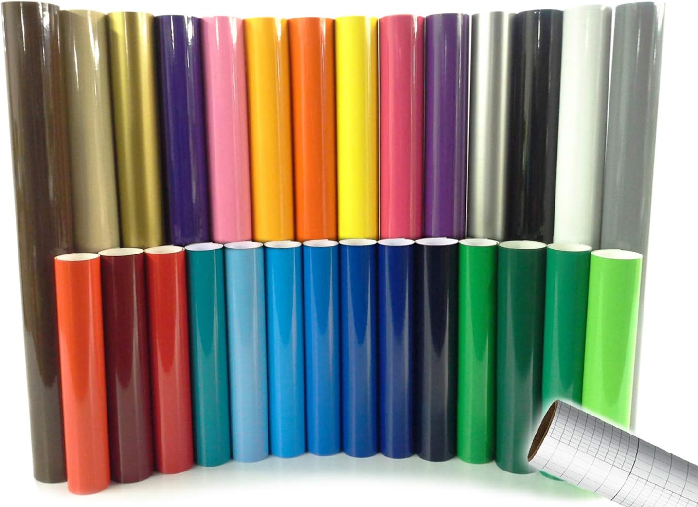 651 Gloss Craft Adhesive Vinyl 12" x 30" Roll Bundle for Silhouette, Cricut & Die-Cutting Machines w/ 12" x 30" Roll