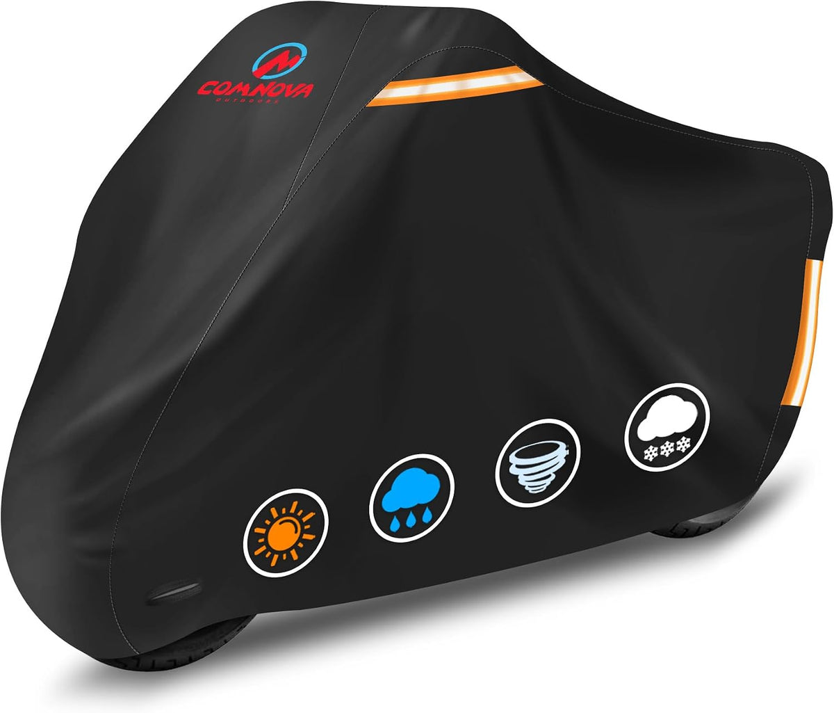 Comnova Motorcycle Cover 96 Inch - 600D Outdoor Motorbike Cover Waterproof with Lock Hole, Universal Fit for Harley
