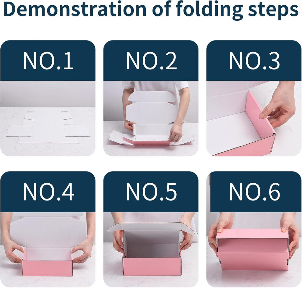 28 Pack 9x6x3 inches Pink Shipping Boxes for Small Business, Small Corrugated Cardboard Gift Box for