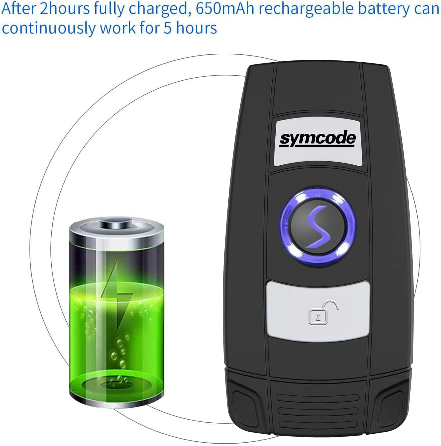 Bluetooth Barcode Scanner with Battery Level Indicator QR Bar Code Reader, 2.4G Wireless & USB Wired Barcode Scanner