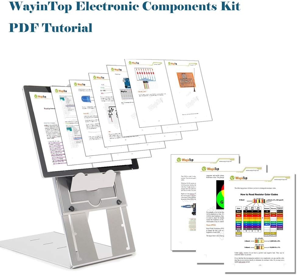 Electronics Component Fun Kit w/E-Book, Upgraded Electronic Starter Kit with Breadboard, Jumper Wires, PCB Soldering