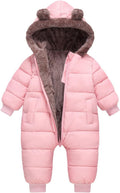 Toddler Snow Suit Baby Snowsuit Infant Winter Puffer Clohtes Hoodie | Boy Girl 0-3-6-9-12-18-24 Months 1T 2T 3T Pink