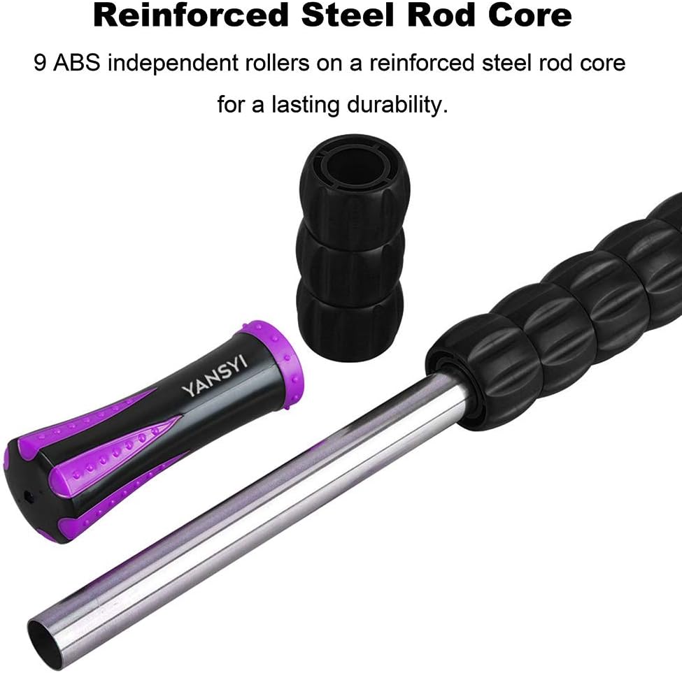 Professional 9-Roller Deep Tissue Massage Stick - Portable Muscle Recovery Roller for Athletes, Relieves Post-Workout