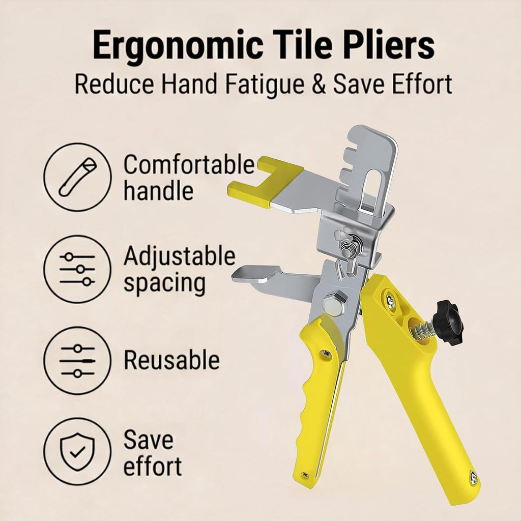 Tile Leveling System with Tile Plier, 1000 Pieces 1/16" Tile Leveler spacers and 210pcs Reusable Tile Wedges for