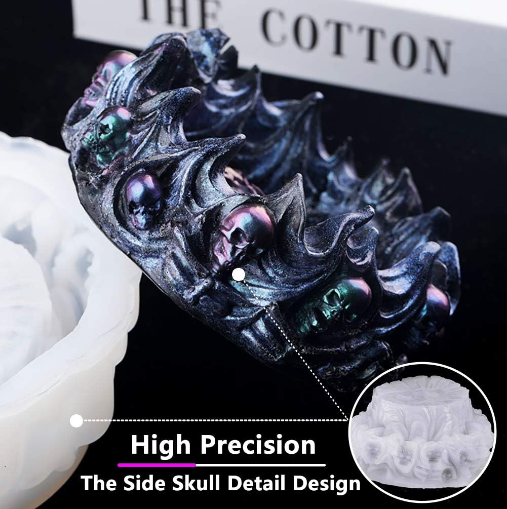Resin Mold, Silicone Ashtray Mold Halloween Skull DIY Craft Gift Epoxy Resin Casting Molds Keletons Jewelry Storage