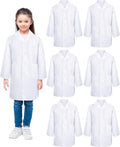 6 Pcs White Lab Doctor Coat science bulk for Kids, Unisex,Xs Size