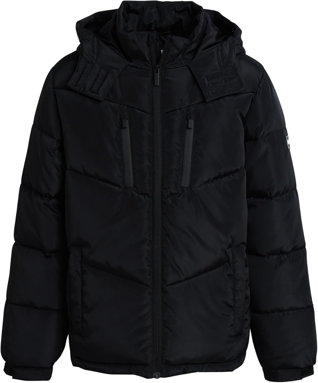 DKNY Boys Puffer Jacket - Heavyweight Quilted Wind & Water Resistant Boys Winter Coat Poly Taffeta Insulated Winter