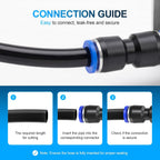 Black PU Air Hose, 12mm OD 8mm ID, 50FT