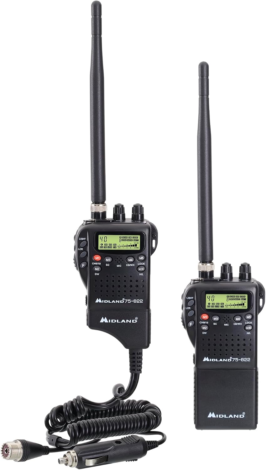 75-822 Handheld CB Radio & Mobile CB Radio – Walkie Talkie with 40 Channels, NOAA Weather Alerts, Long Range