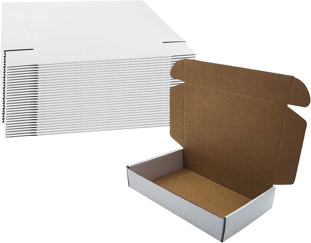 10 x7 x2 inches Shipping Boxes, 28 Pack White Cardboard Corrugated Mailers