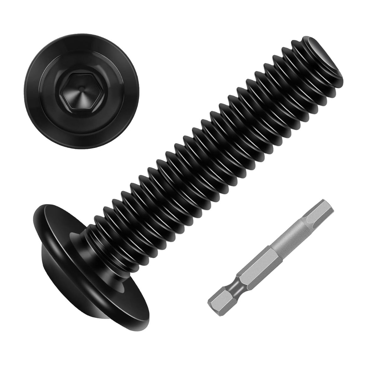 M6 x 20mm Flange Button Head Socket Cap Screws, Black Finish, 25 PCS