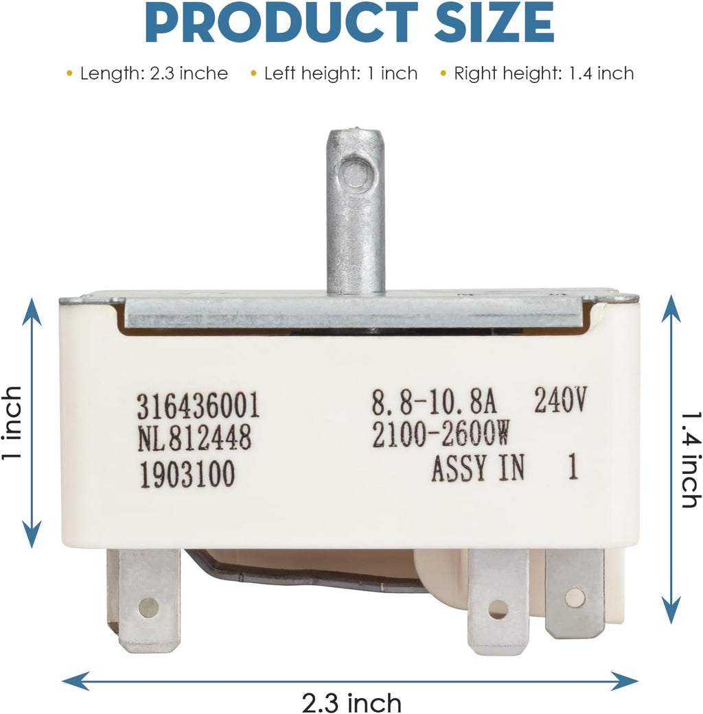 316436001 316021501 Surface Burner Control Switch Fits for Frigidaire