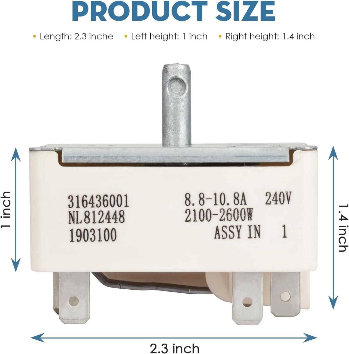316436001 316021501 Surface Burner Control Switch Fits for Frigidaire