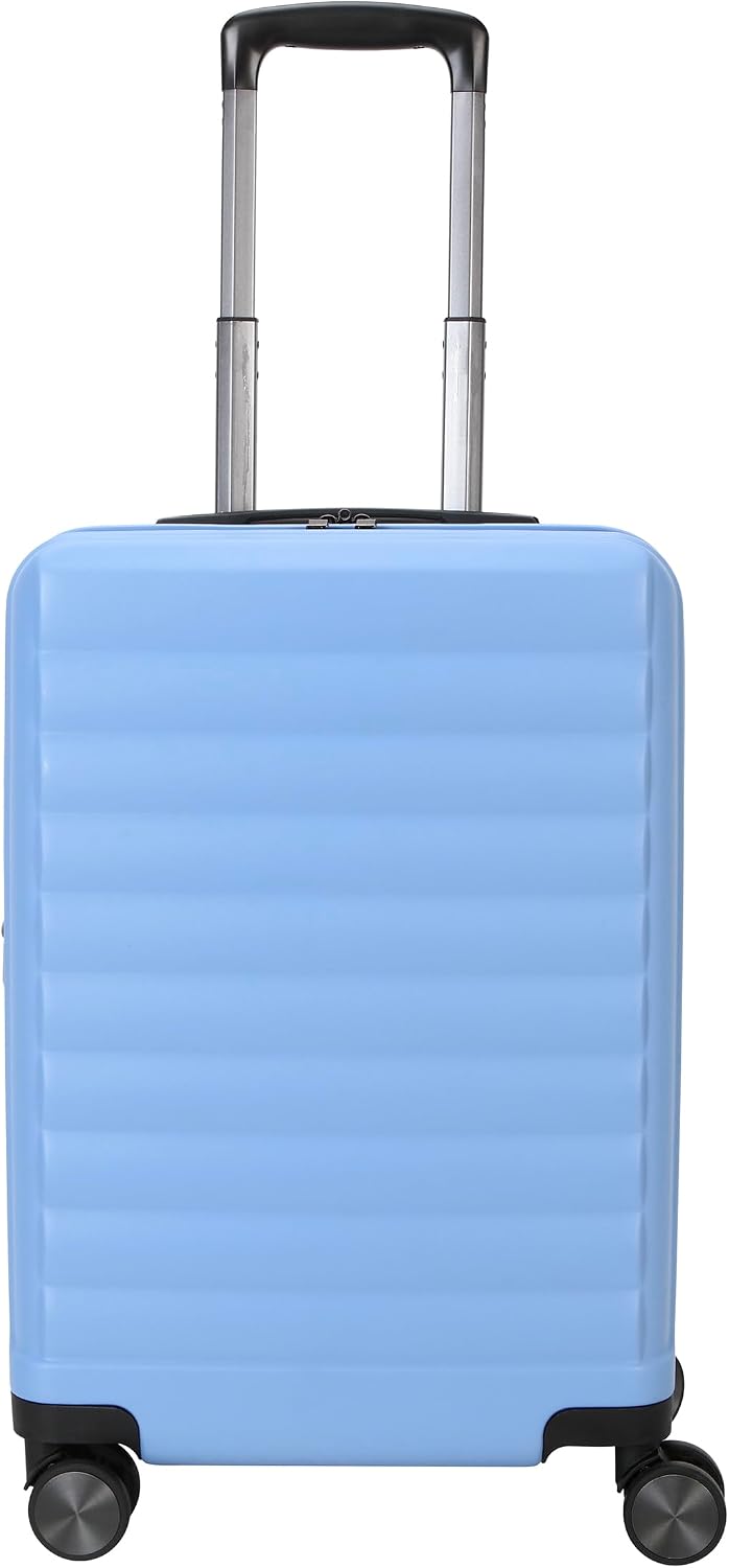 EON 2-Piece Hardside 8-Wheel Spinner Luggage Set: 20" Carry-On & 28" Checked Suitcase Size Luggage, Ashleigh Blue
