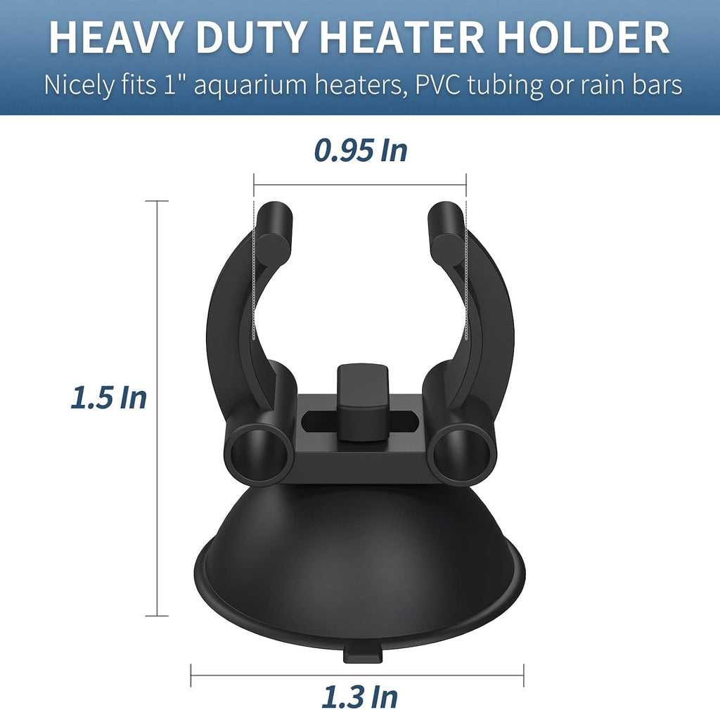 12 Pack Aquarium Heater Suction Cups Suckers with 0.95 Inch Clips Black Standard Heating Rod Holders Clamps for Fish