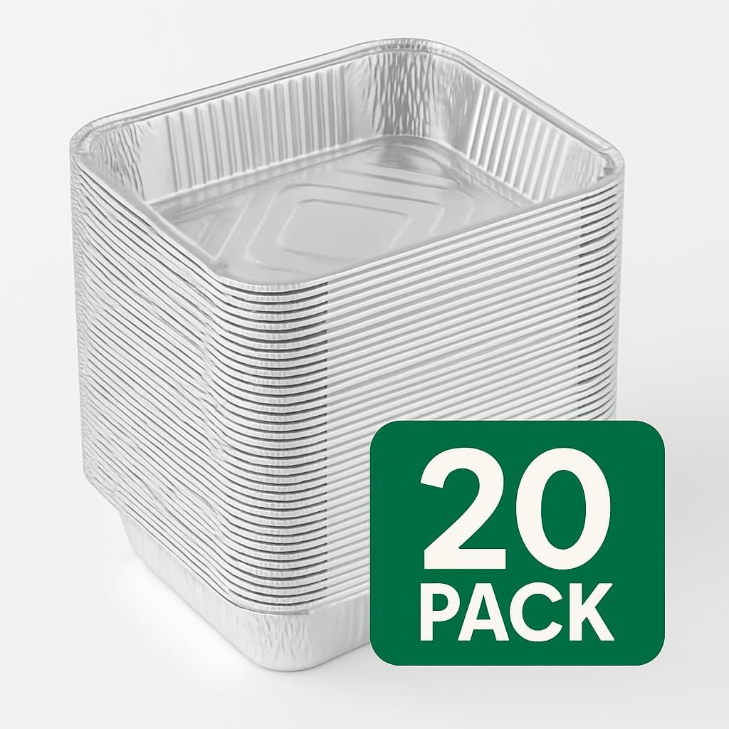 Disposable Aluminum Foil Pans, Half Size Steam Table Deep, 30 Pack, Silver, 2.5 Inches Deep (20 Pack)