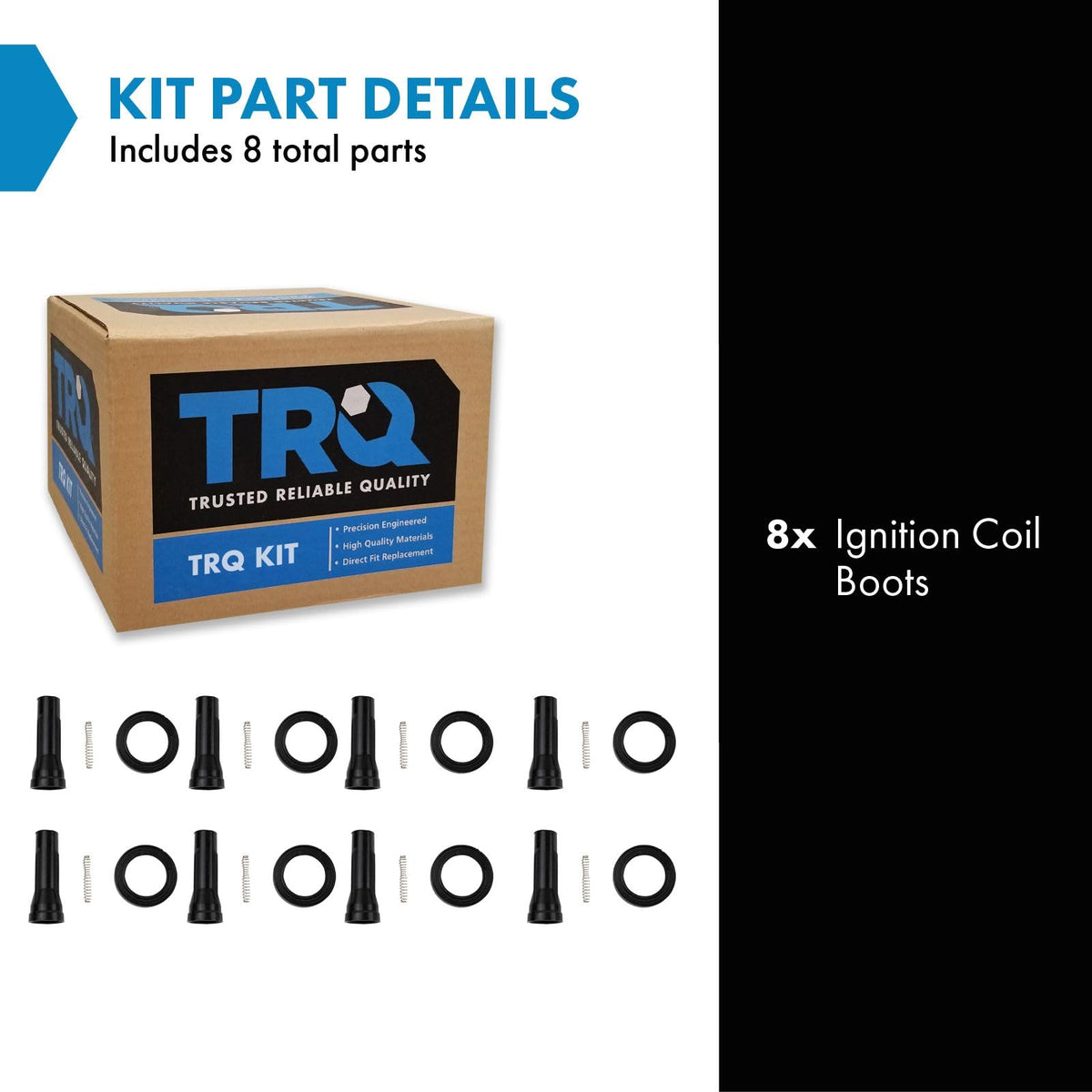 TRQ Engine Ignition Coil Boot Kit Set of 8