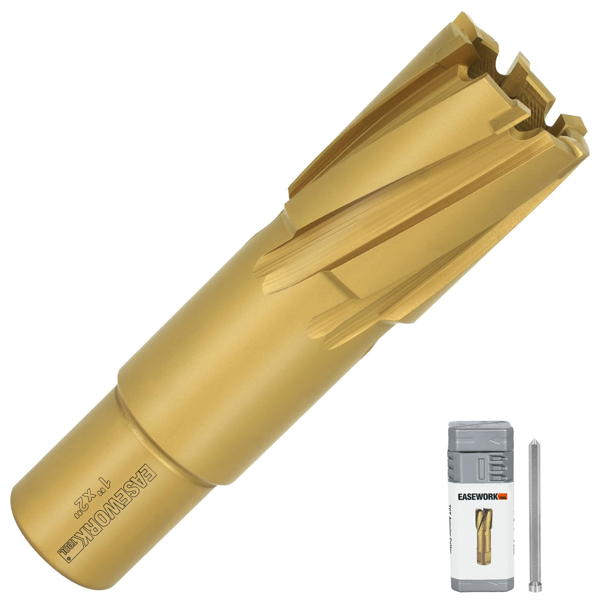 EASEWORK TOOL Carbide-Tipped Annular Cutter, 1" Dia x 2" Depth