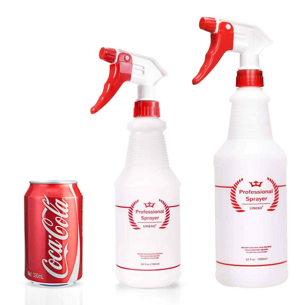 Plastic Spray Bottle 2 Pack, 32 Oz, All-Purpose Heavy Duty Spraying Bottles Leak Proof Mist Empty Water Sprayer for