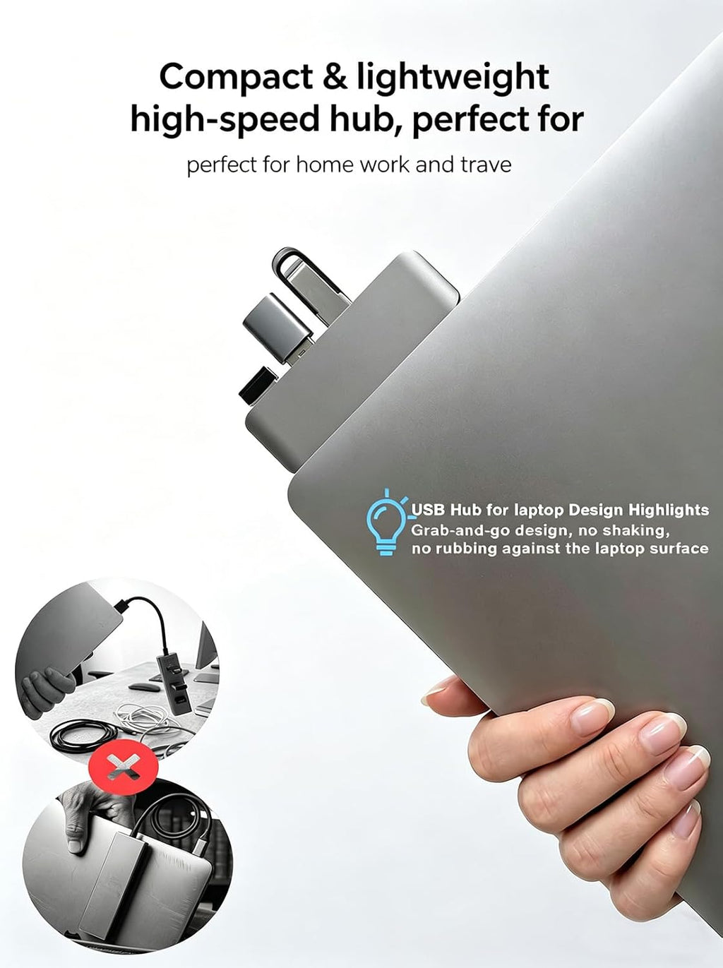 USB Hub, USB 3.0 Splitter for Laptop, Extender Right