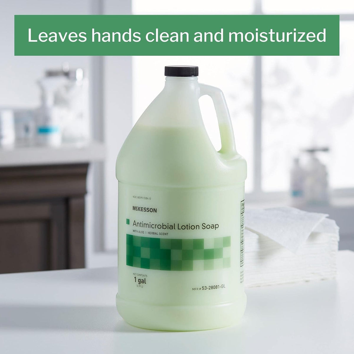 Antimicrobial Lotion Hand Soap with Aloe, Herbal, 1 gal, 1 ct