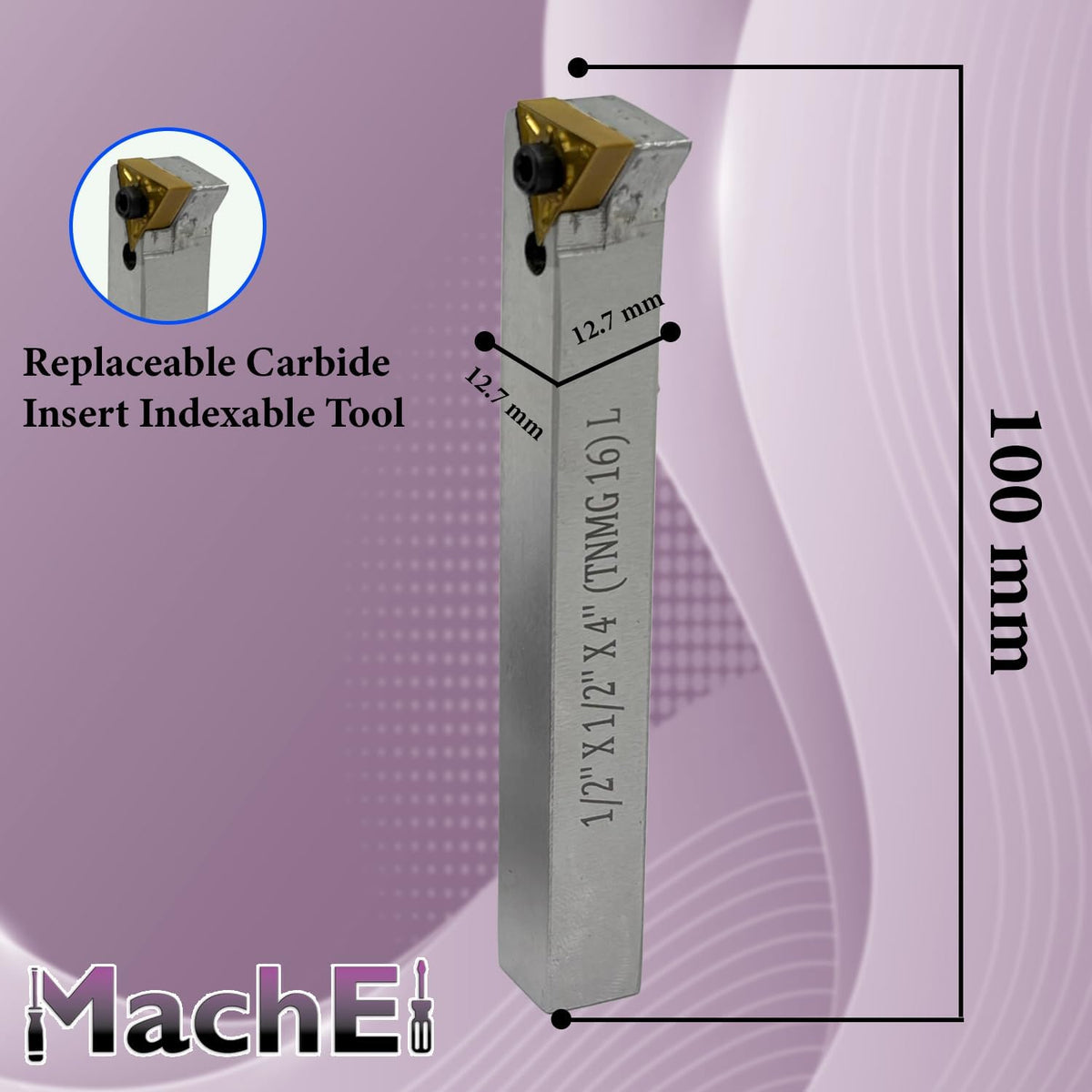 MachEl 4" Fly Cutter with Indexable Carbide Insert Tool, R8 Shank