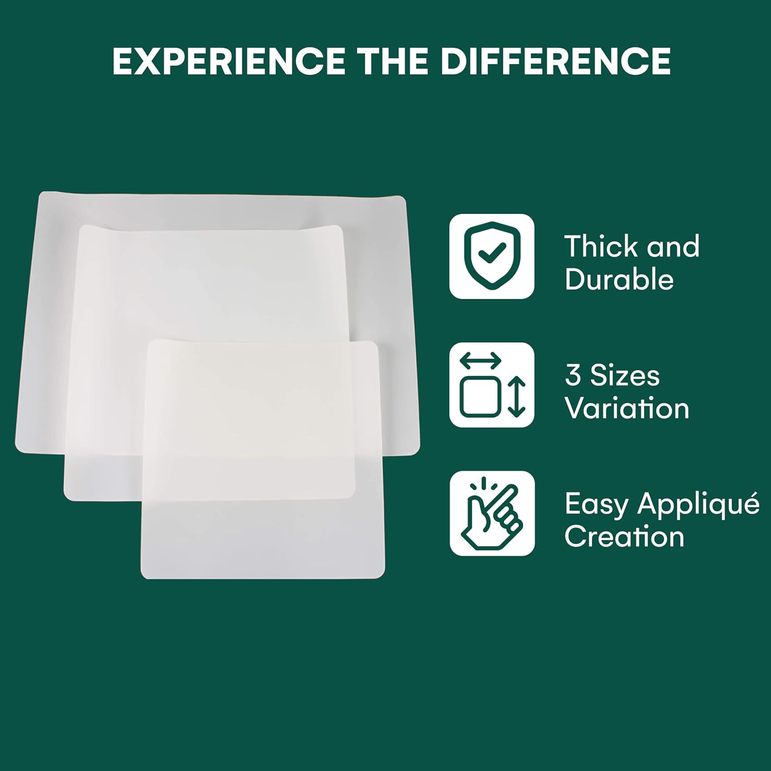Reusable Teflon Sheets for Heat Press Transfer, Applique, Quilting - 3-Pack | PTFE Protector Sheet for Ironing, Heat