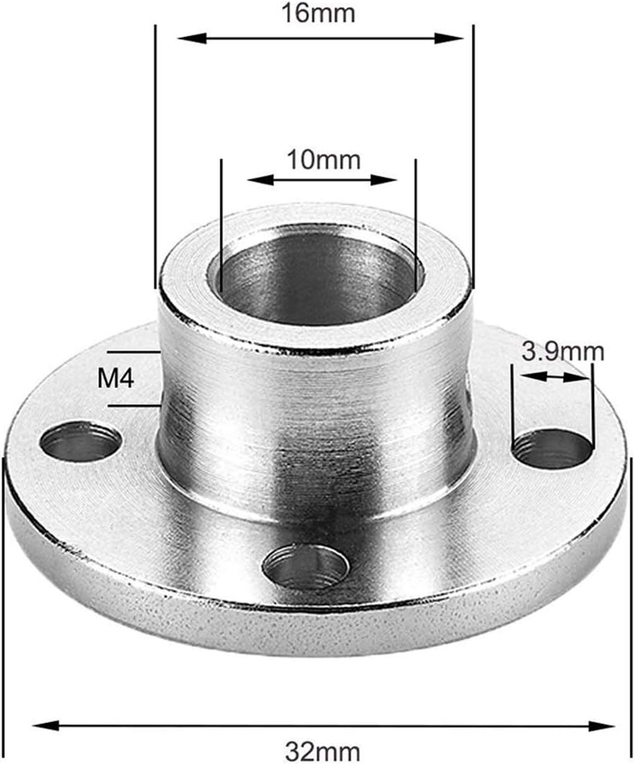 4Pcs 10mm Flange Coupling Connector, Rigid Guide Model Coupler Accessory, Shaft Axis Fittings for DIY RC Model Motors