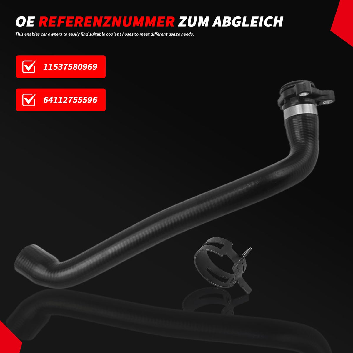 Coolant Hose Assembly for BMW, Part Number 11537580969