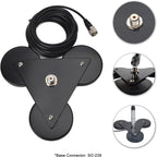 Heavy-Duty SO239 Magnetic Antenna Mount Base with Triple Magnets | W/5M(16.4 ft)RG-58 Cable PL-259 Plug
