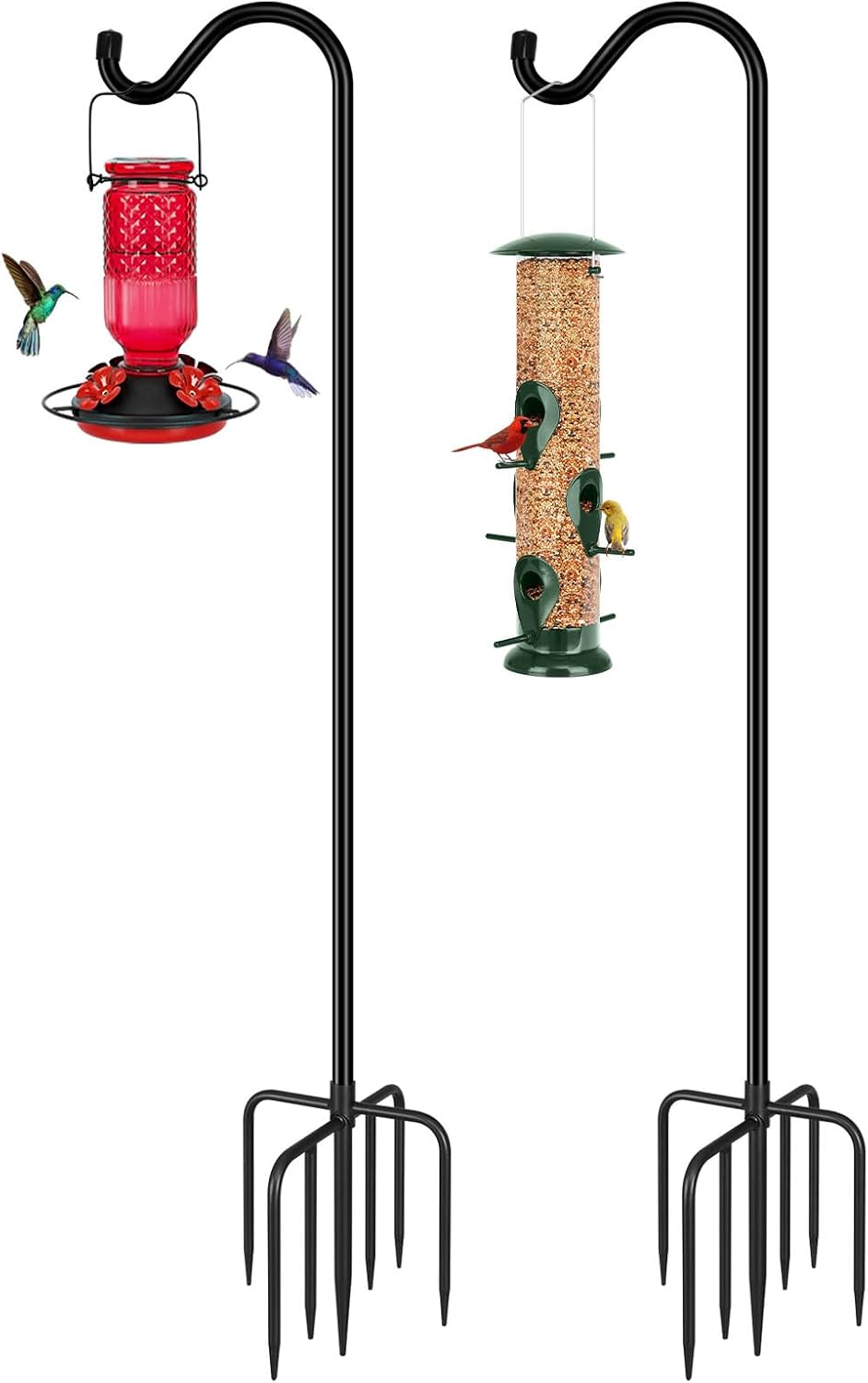 Shepards Hooks for Outdoor Bird Feeder Pole 92 Inch Adjustable Tall Heavy Duty Shepherds Hooks for Hanging Plant
