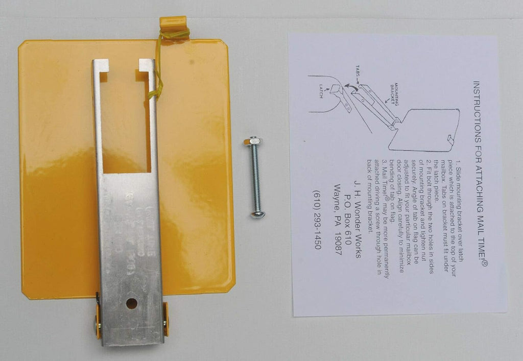 Mail Flag - Aluminum Yellow, Mailbox Signal Flag, Post Mount, Traditional Style, AS PICTURED