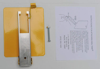 Mail Flag - Aluminum Yellow, Mailbox Signal Flag, Post Mount, Traditional Style, AS PICTURED