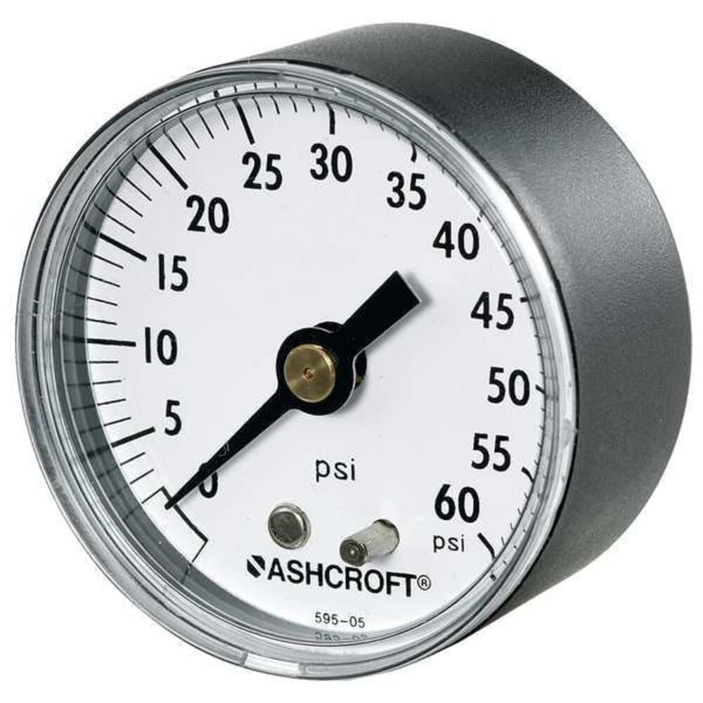 Gauge, Pressure, 30in Hg VAC-0/15psi, Back