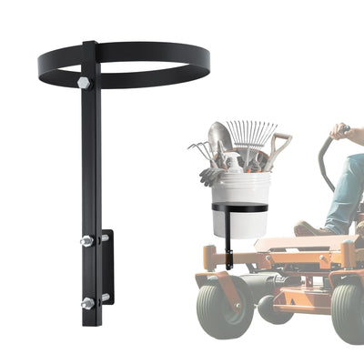 5 Gallon Trash Bucket Holder for Zero Turn Mowers, 11.2" Diameter, Heavy-Duty Steel Bucket Storage Bracket with