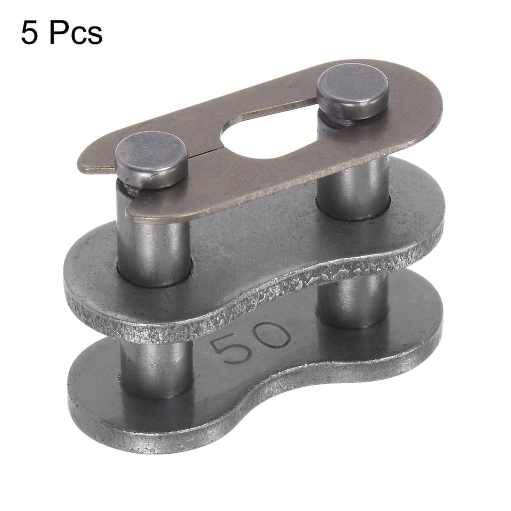 uxcell 5Pcs #50 Chain Master Connector Link Roller, 5/8" Pitch Carbon Steel, Standard Connecting Split Links for 10A Chain