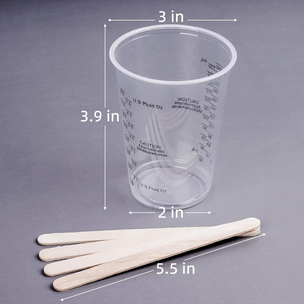 Epoxy Resin Mixing Cups 50Pcs 8oz with Sticks Paint Pigment Measuring
