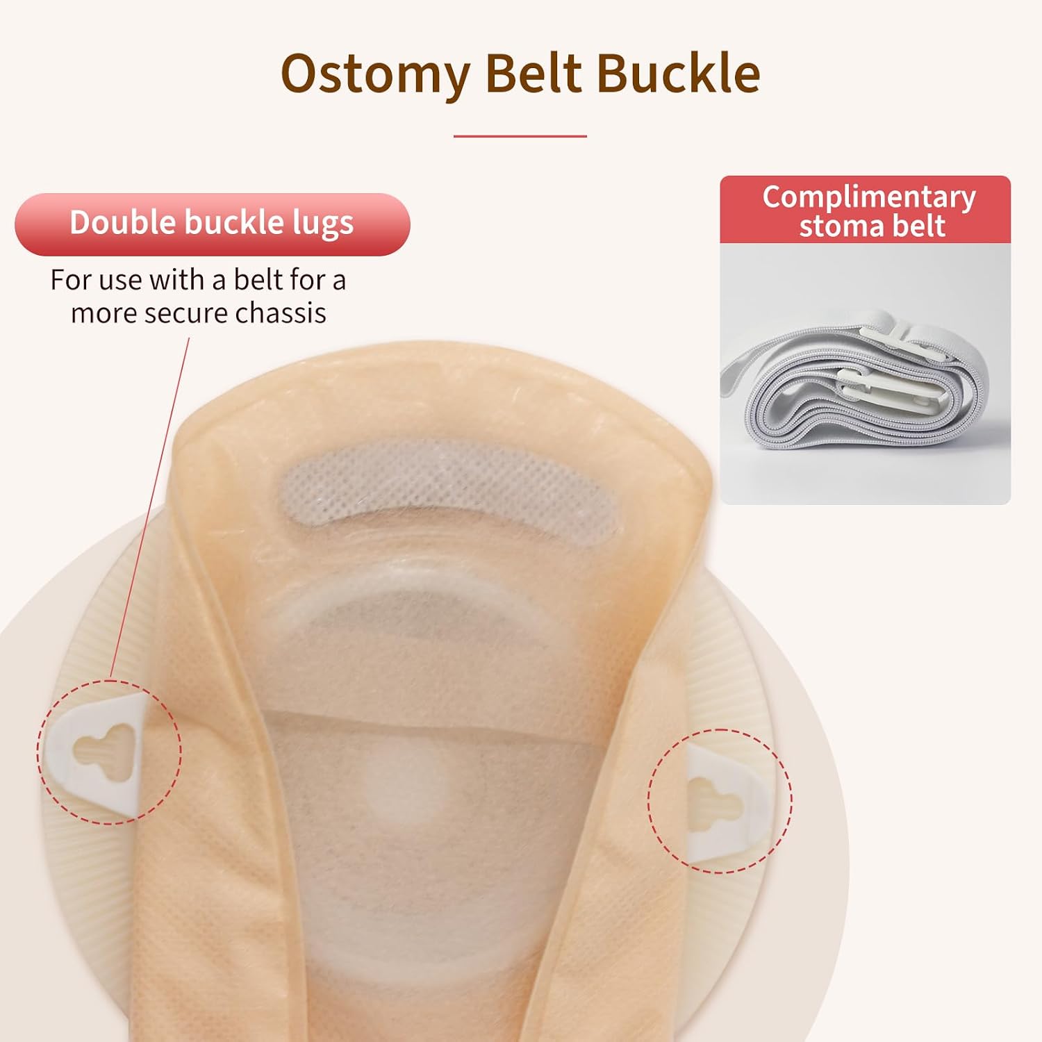 10 Pack Convex Colostomy Bags with A Belt, One Piece Ostomy Bag Drainable Pouches Ostomy Supplies for Uneven Wrinkled