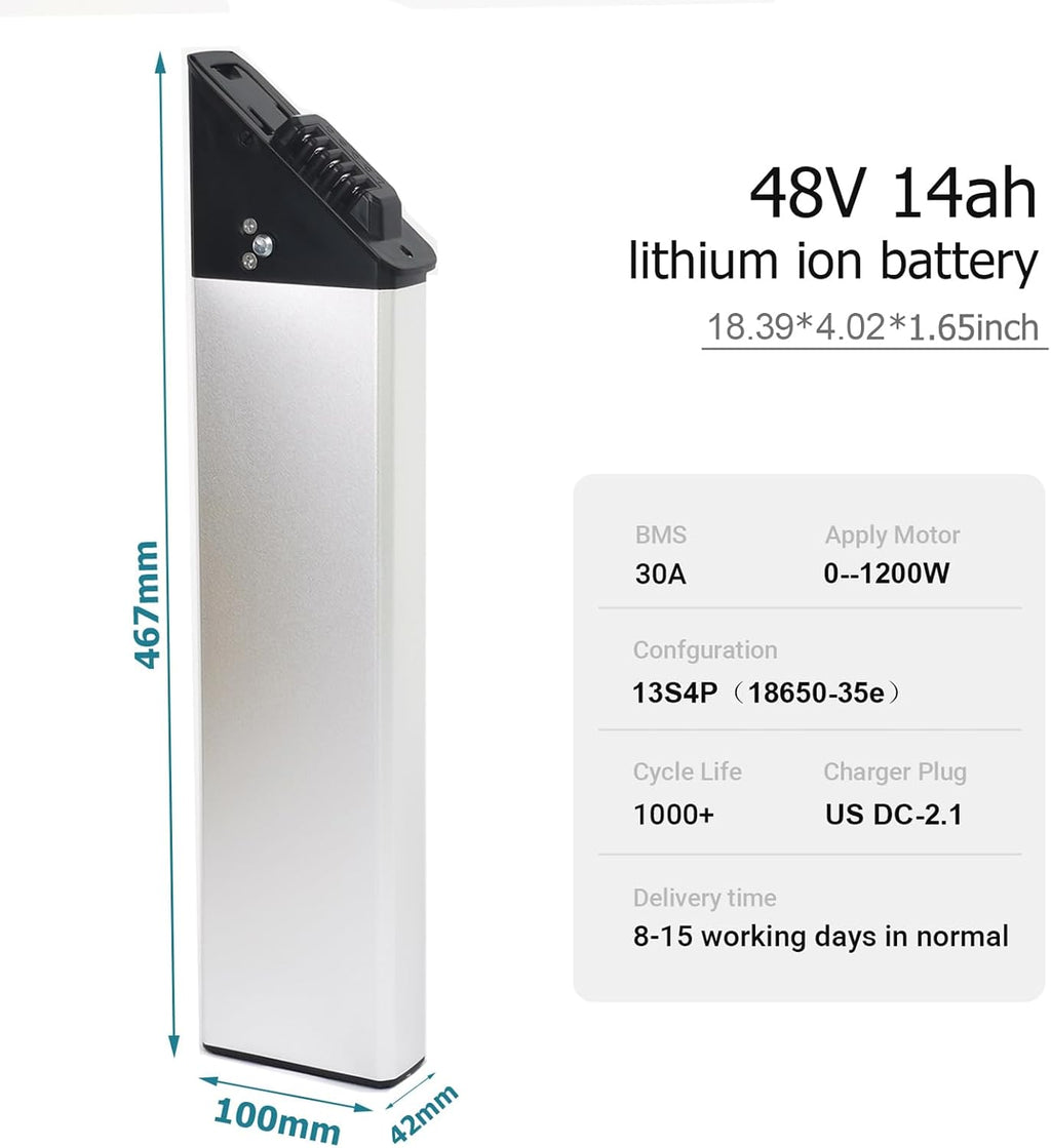 48V 14Ah (672Wh) Ebike Battery for Lectric XP Step-Thru 3.0/Gotrax R2 F2 R3