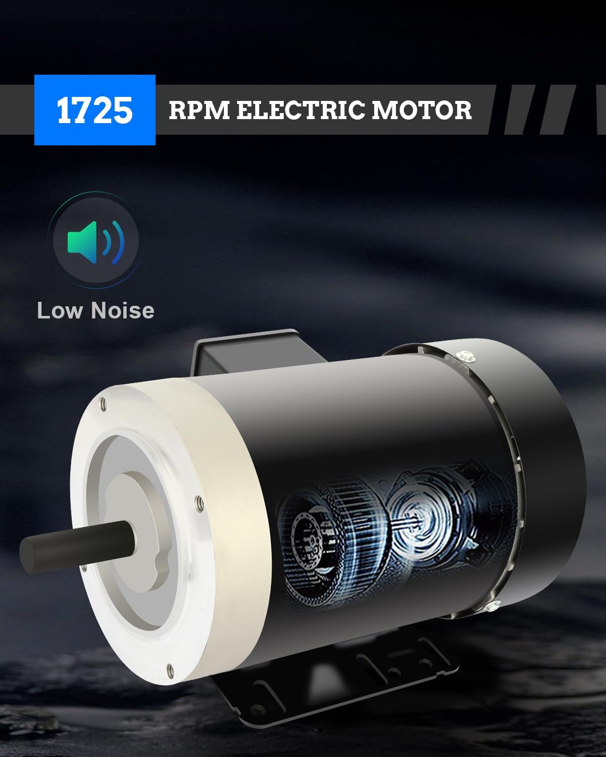 1HP General Electric Motor 1725RPM Three Phase,56C Frame,230V/460V