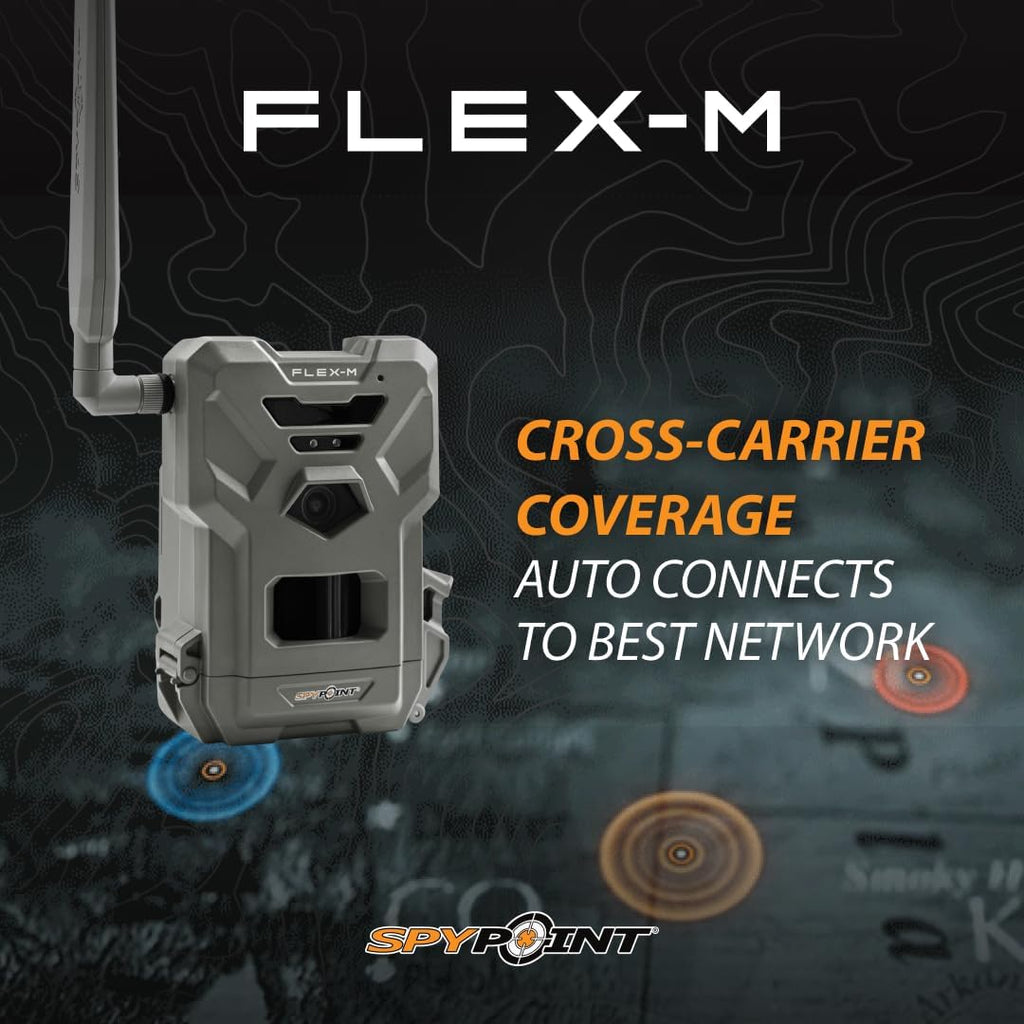 Flex-M Cellular Trail Camera - Best Hunting Accessories, No WiFi Needed, Night Vision, Motion Activated, Dual-Sim