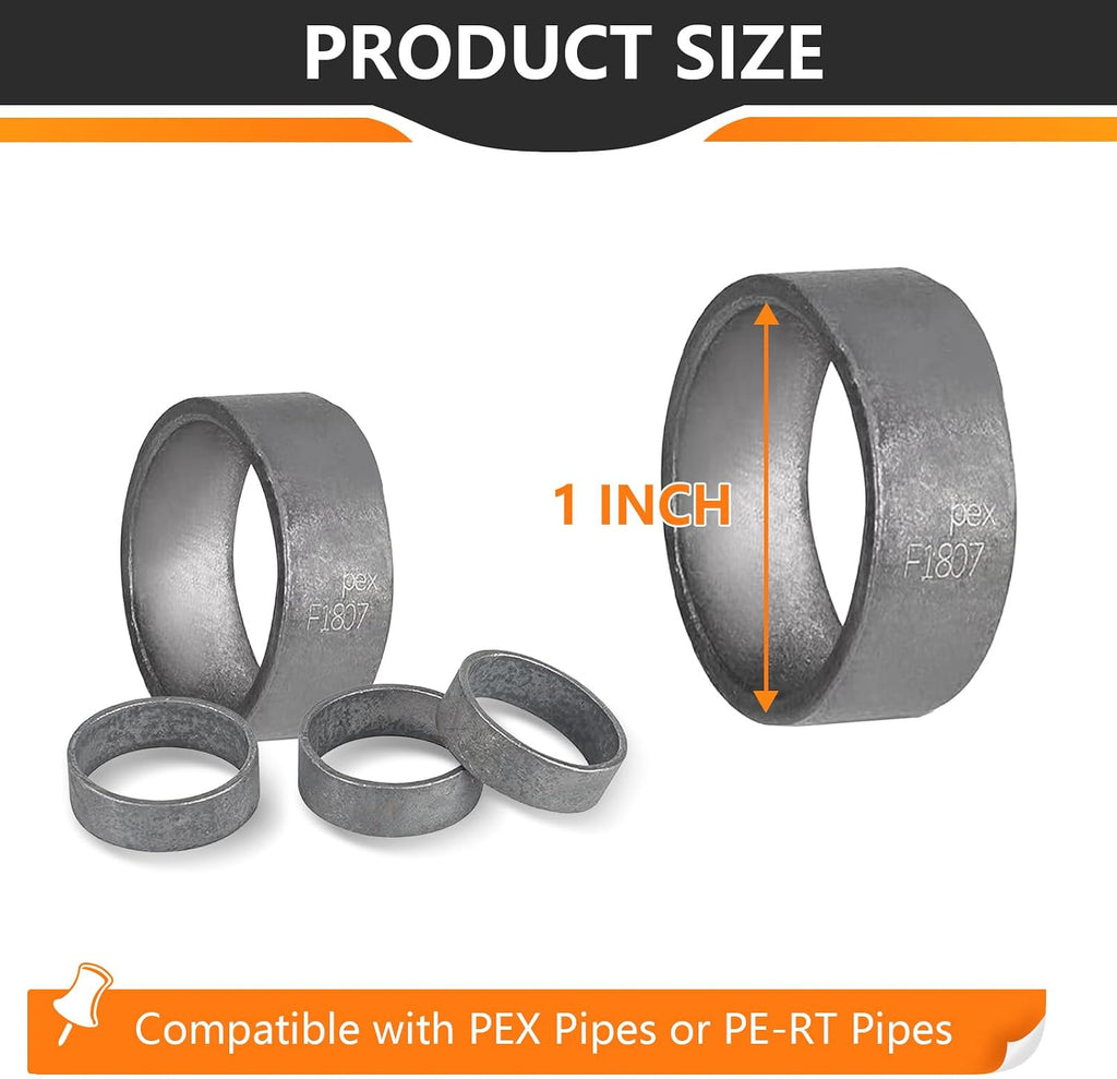 50PC HeSun 1" Bottled PEX Copper Ring, PEX-B Crimp Ring(CLAMP023-50)